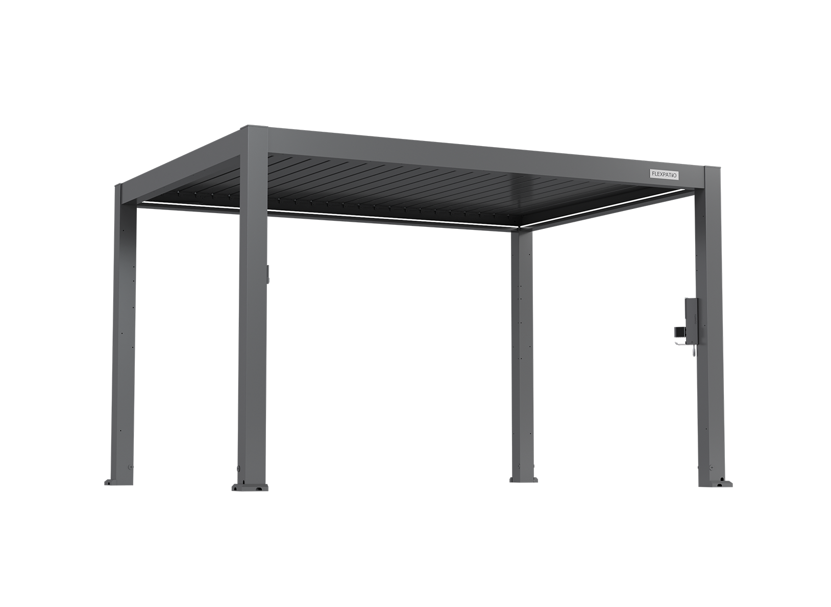 POWER+ PRO Gen 2 Motorized Pergola with Adjustable Louvers, 10' x 13', Gray, 6063-T5 Aluminum