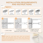 Cat Shelves for Indoor Cats, 6Pc Modern Cat Wall Furniture with Adjustable Height Jumping Platforms & Hammock, Cream White
