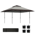 13' x 13' Pop Up Canopy Tent, UPF50+ Tents for Parties, Height Adjustable, with Wheeled Carry Bag and 4 Sand Bags, Gray