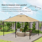 10' x 13' Gazebo Canopy Replacement Roof for 84C-116, Khaki