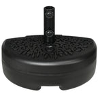 Half Round Umbrella Base, Sand or Water Filled Half Patio Umbrella Stand Holder for Lawn, Deck, Backyard and Garden, 40lb Capacity Water or 46lb Capacity Sand, Fit 1.5"or 2" Pole, Black