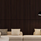 4-Pack Wood Slat Acoustic Wall Panels with MDF & High-Density Polyester, Fluted Cladding for Wall or Ceiling, 45.5" L x 23.5" W x 1" H, Walnut