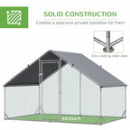 Large Chicken Coop Metal Chicken Run with Waterproof and Anti-UV Cover, Spire Shaped Walk in Fence Cage Hen House for Outdoor and Yard Farm Use, 1" Tube Diameter, 9.8' x 6.6' x 6.6'