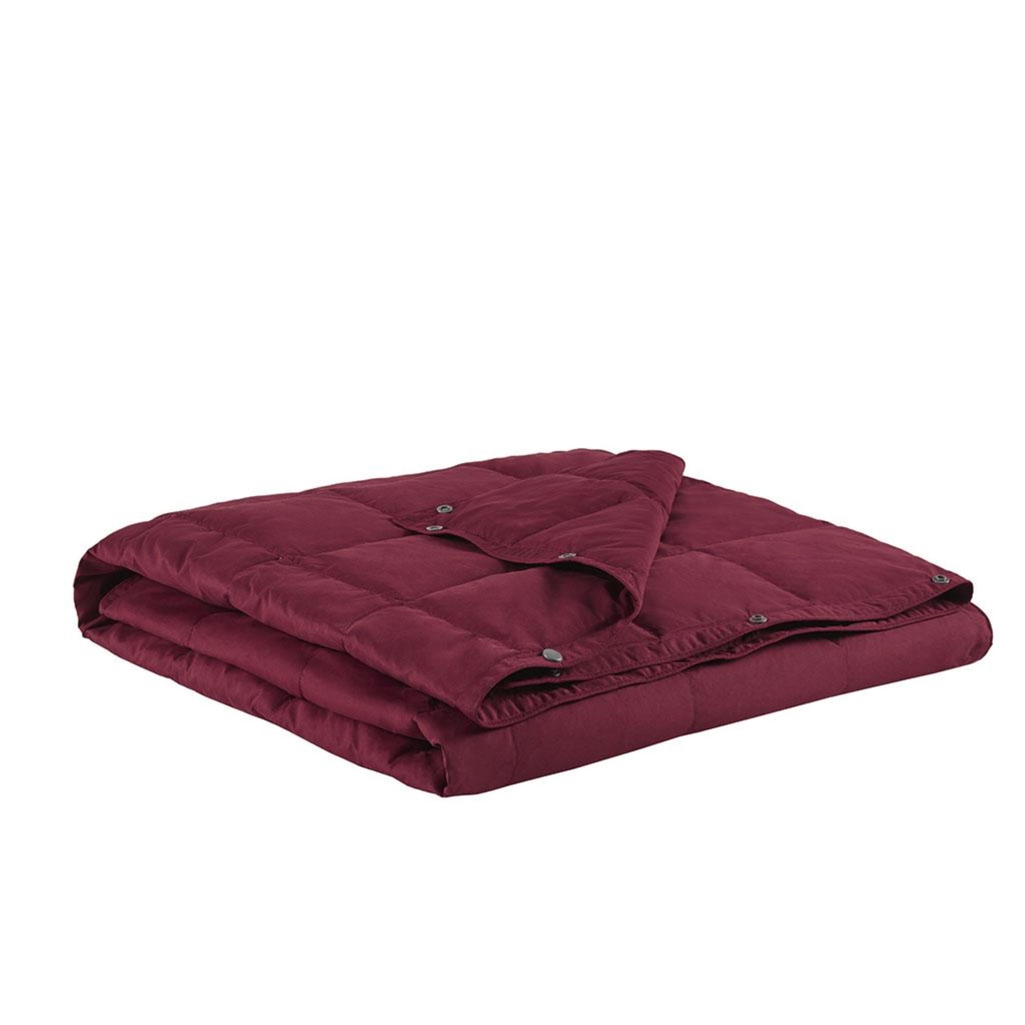 Wearable Multipurpose Throw with Goose Feather, Down Filling, Water-Repellent Microfiber, Machine Washable, 68" L x 62" W x 0.25" H, Red