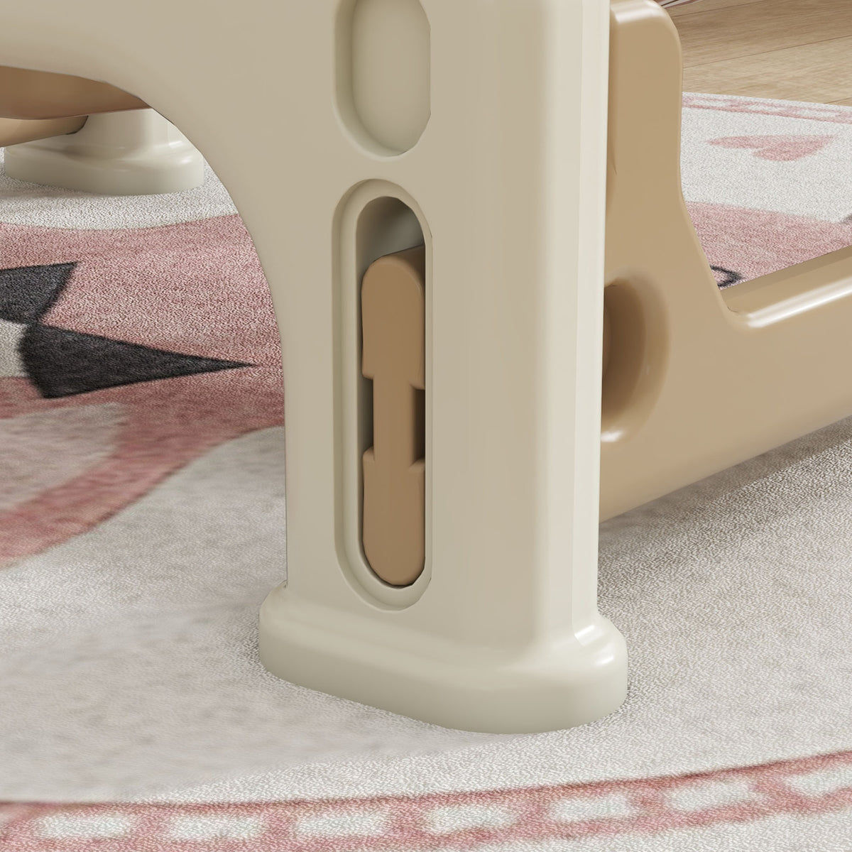 5 in 1 Rocking Horse for Toddlers 1-3 Years with Detachable Balance Board, Push Handle, Footrest, Cream White