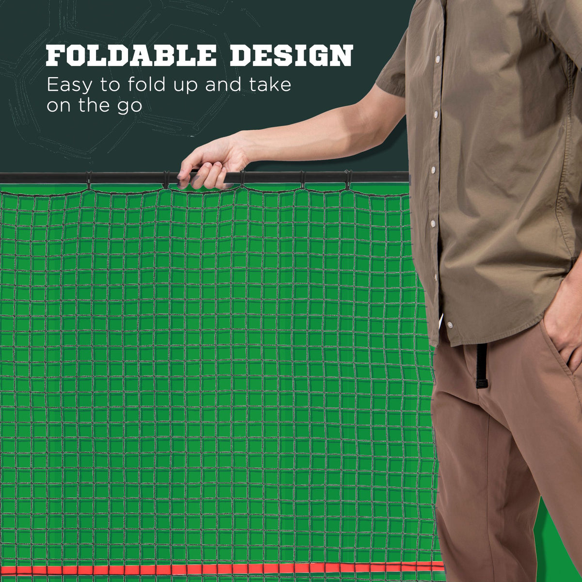 Soccer Rebounder Net, Adjustable and Foldable Multi-Sport Training Bounce Back Net, Target Goal for Soccer Practice and Training, 8.5' x 6.5'