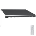 10' x 8' Electric Retractable Awning, Sun Shade Shelter，Remote Controller and Crank Handle for Deck, Balcony, Yard,
