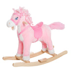 Kids Ride on Rocking Horse Toddler Plush Toy with Realistic Sounds and Swinging Tail for 3 Years Old Children