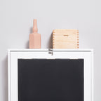 Wall Mounted Foldable Desk with a Blackboard, Fold Out Convertible Floating Desk with Shelves, White