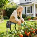 Garden Kneeler and Seat, Heavy Duty Foldable Gardening Stool with Thicker Soft Kneeling Pad, Extendable Steel Leg