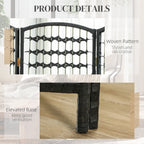 8 Panel Folding Room Divider Portable Privacy Screen Wave Fiber Room Partition for Home Office Black