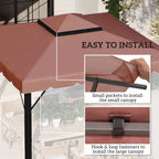 Model 84C-051 or 84C-269 10' x 10' Gazebo Replacement Canopy, Coffee