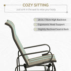 Gliding Lounger Chair, Single Rocker with Lightweight Metal & Mesh Construction, Tan