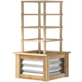 Wooden Raised Garden Bed with Trellis, Galvanized Planter Box Elevated Garden Bed for Garden, Patio, Natural Wood