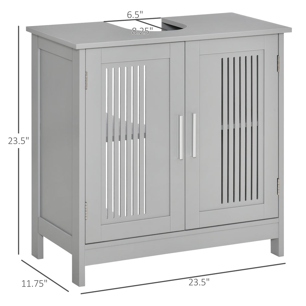 Under Sink Pedestal Storage Bathroom Cabinet, Gray