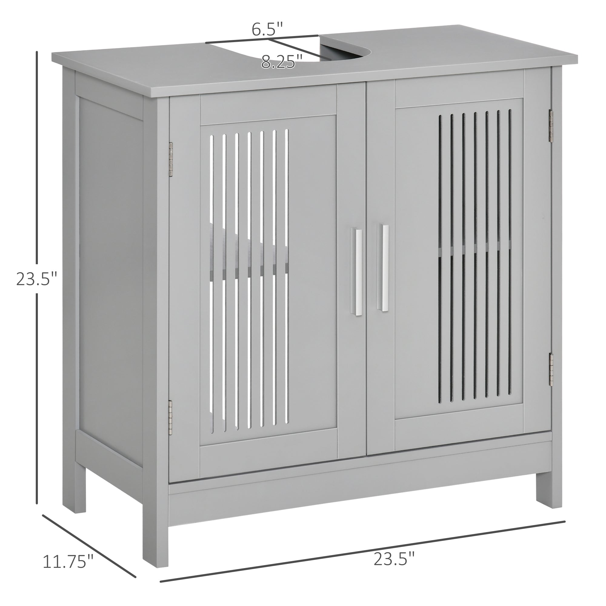 Under Sink Pedestal Storage Bathroom Cabinet, Gray