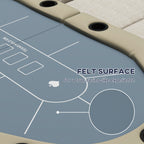 Foldable Poker Table Blackjack Texas Holdem Poker Game Table with Cup Holders, 70" Oval, Blue