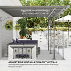 14.5' x 10' Aluminum Polycarbonate Pergola with UV Blocking for Outdoor Wall-Mounted Use, Family Shade, Gray