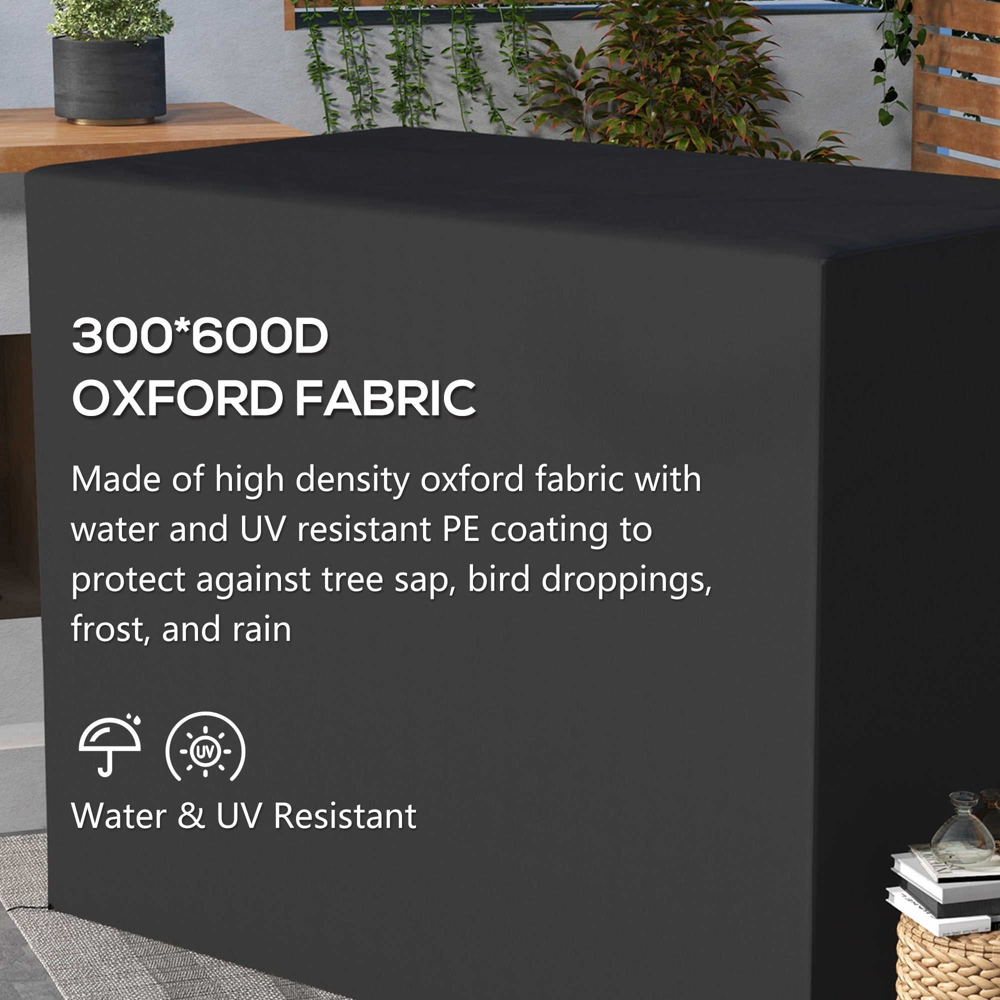 600D Oxford 3-Seater Patio Swing Cover Outdoor Swing Chair Cover Rain Protection Waterproof Anti-UV, Dark Gray