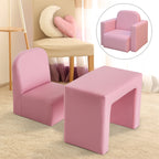 2-in-1 Convertible Table and Chair Set for Boys Girls for Boys Girls, Pink