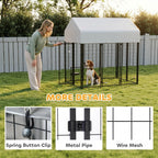Outdoor Dog Kennel with Roof, 6' x 4' x 6' Heavy Duty Welded Wire Dog Playpen Enclosure with Escape-proof Lock