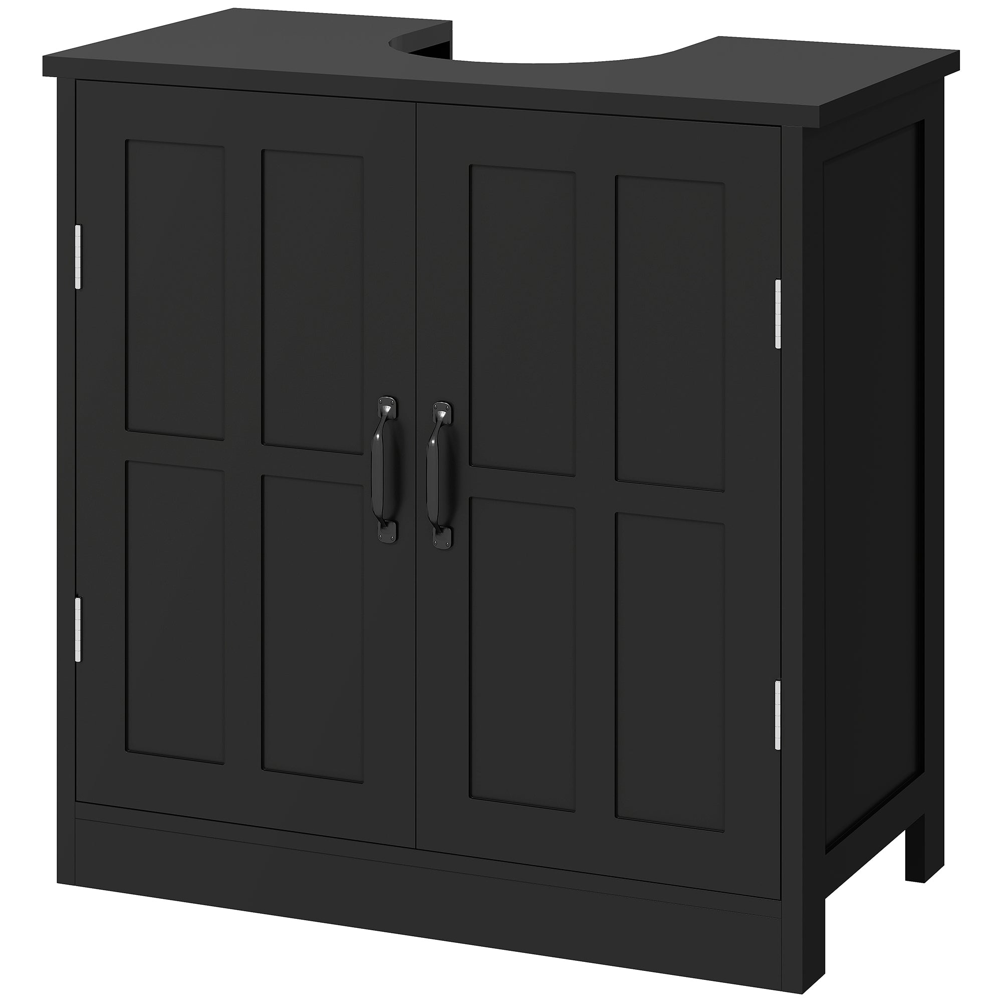 Bathroom Sink Cabinet, Pedestal Sink Cabinet with Adjustable Shelf, Black