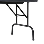 Poker Table Foldable, 72" Blackjack Table for 7 Players with Chip & Cup Holder, Blue Felt