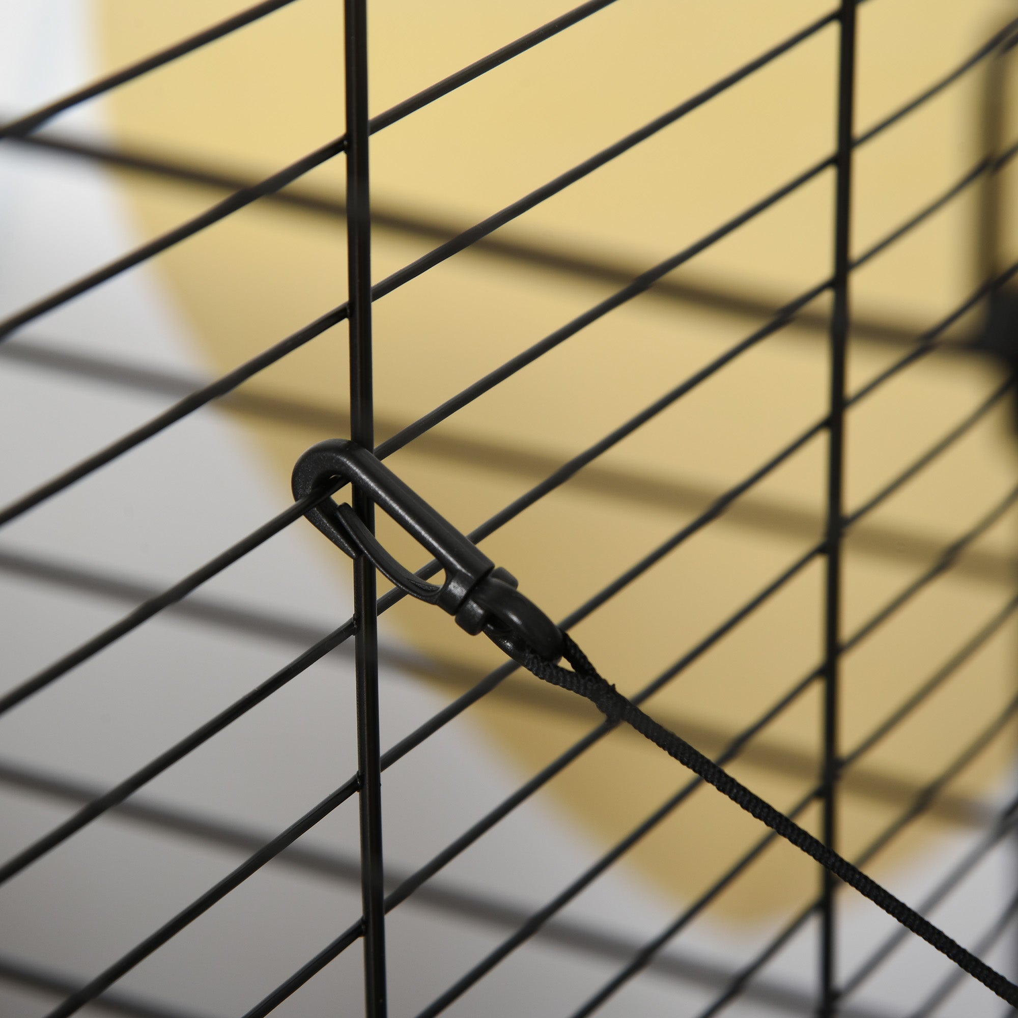 42" Ferret Cage, Small Animal Habitat Metal Pet Cage with Wheels Brakes, Hammocks, Hanging Tunnels, and 3 Doors, Black