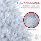 6' Prelit Artificial White Christmas Trees Home Decor, with Warm White LED Lights, Auto Open, Steel Base
