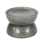 Modern Stunning Hourglass Coffee Table with Iron Frame, No Assembly Required, 24.5" L x 24.5" W x 15.25" H, Antique Silver