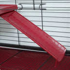 41"L Small Animal Cage, Pet Play House for Rabbit Hutch Ferret with Feeder, Rolling Wheels, Platform, Ramp
