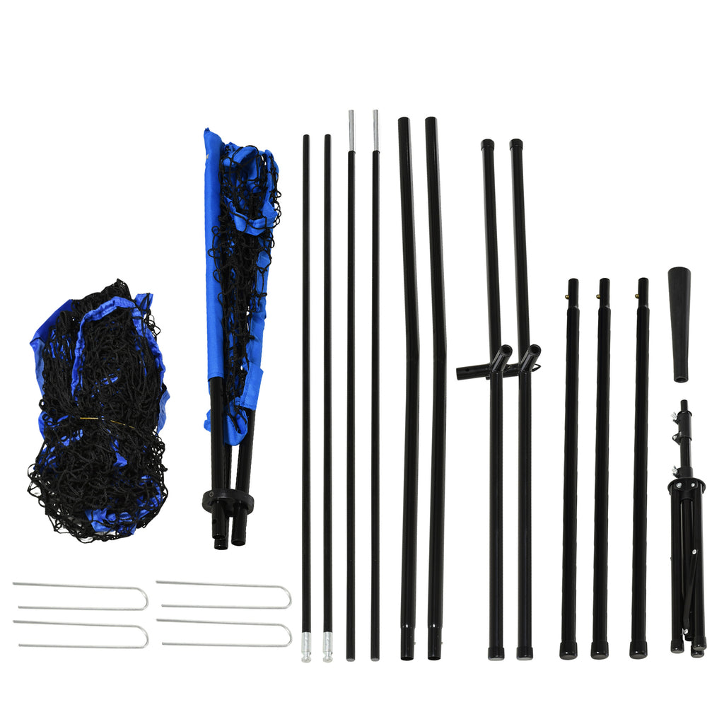 Baseball Net Set with 7.5x7ft Catcher Net, Ball Caddy, Portable Pitching Net for Hitting, Pitching, Batting, Catching, Blue