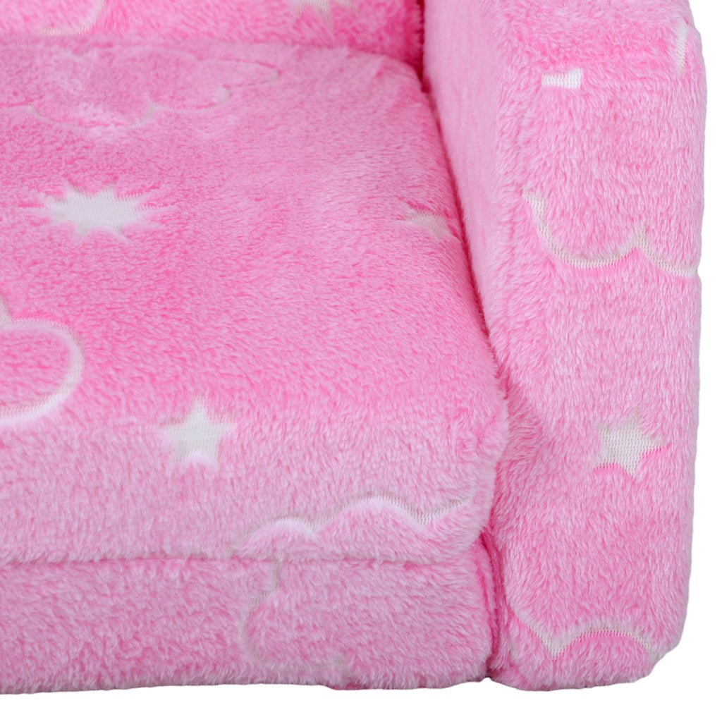 Couch with Glow in the Dark Cloud Pattern, Washable Cover, Pink