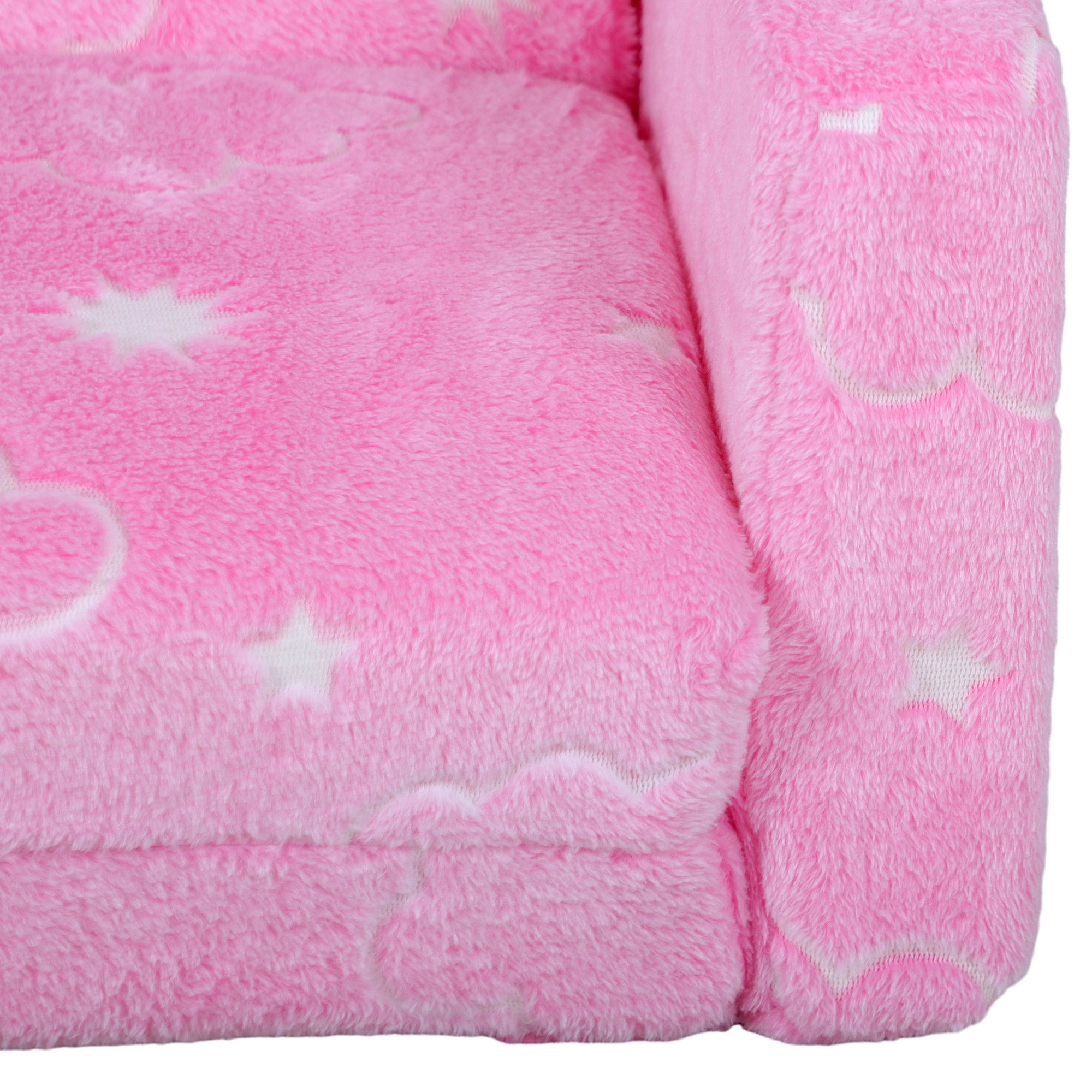 Couch with Glow in the Dark Cloud Pattern, Washable Cover, Pink