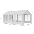 10' x 20' Heavy Duty Party Tent & Carport with Removable Sidewalls and Double Doors, Large Canopy Tent, Sun Shade Shelter, for Parties, Wedding, Outdoor Events, BBQ, White