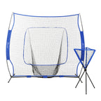 Baseball Net Set with 7.5x7ft Catcher Net, Ball Caddy, Portable Pitching Net for Hitting, Pitching, Batting, Catching, Blue