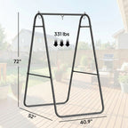 Hammock Chair Stand Only Heavy Duty Solid Steel A-Frame for Hanging Hammock, Egg Chair, Max Load 330 LBS, Black