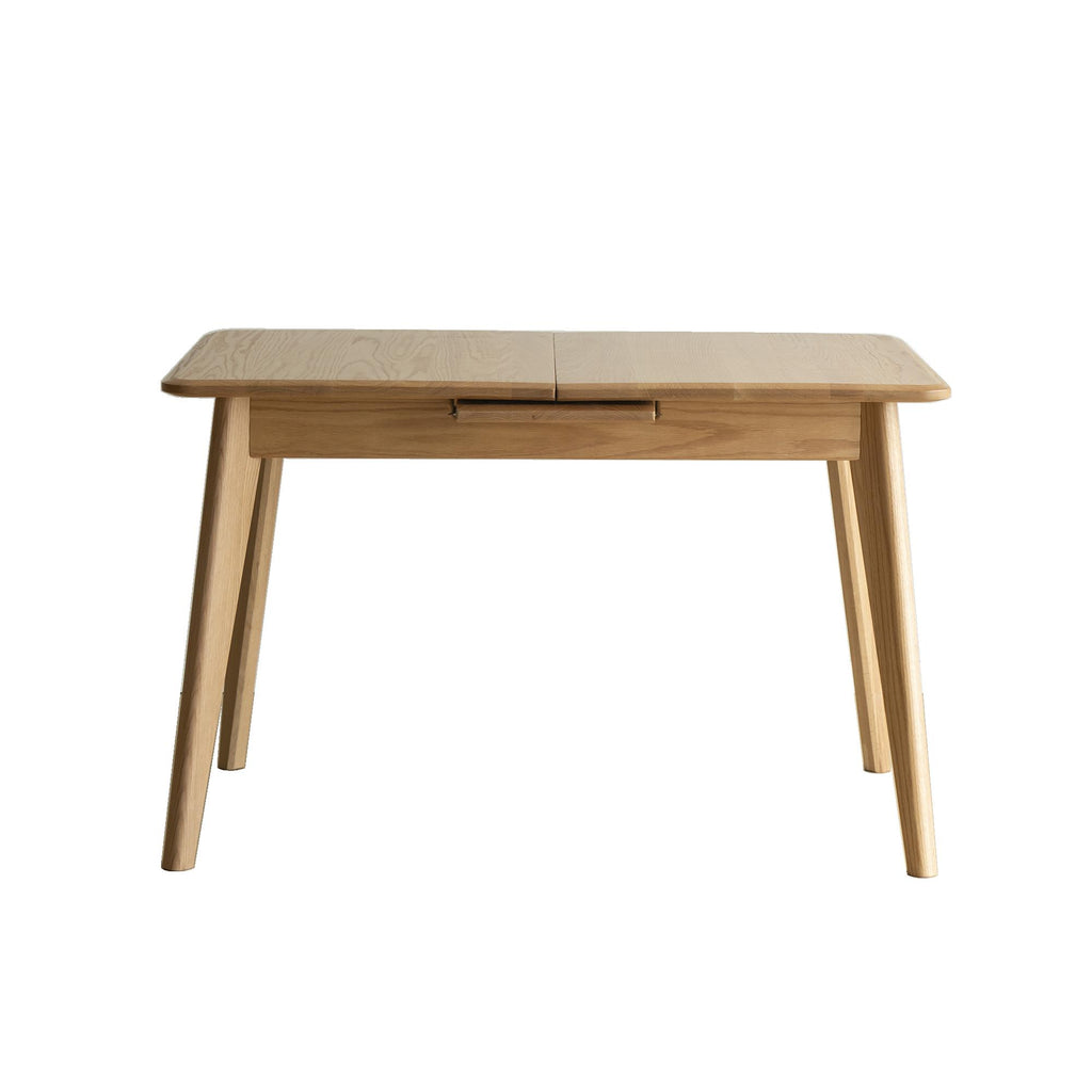 Extendable Dining Table with Diagonal Legs & Rounded Corners, Versatile Kitchen Table for 6-8 People, 59″ L x 31.5″ W x 29.5″ H, Light Oak