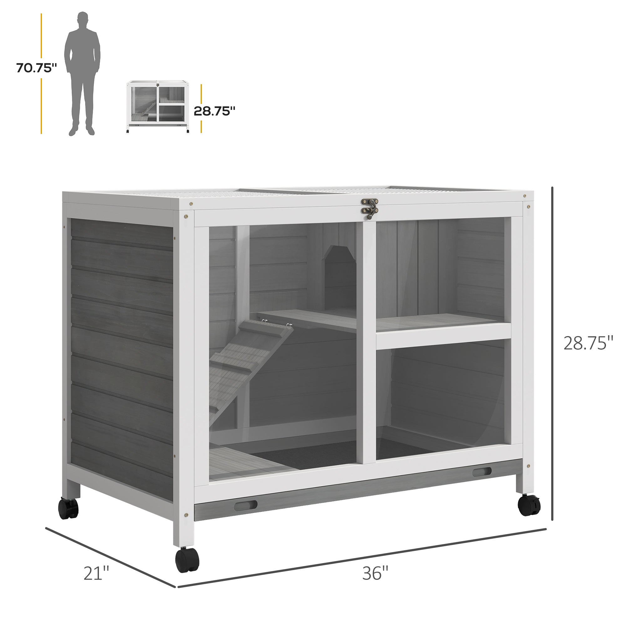 Desk/Table Sized Rabbit Hutch with Wheels