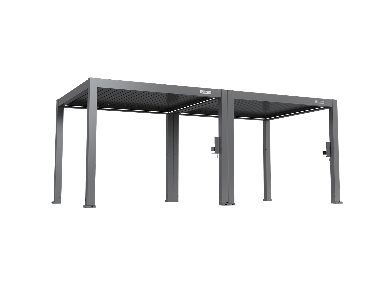 POWER+ PRO Gen 2 Motorized Pergola with Adjustable Louvers, 10' x 20', Gray, 6063-T5 Aluminum