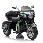 2-Seat 12V Kids Electric Ride-On Motorcycle with Storage Trunk, 3-Wheel Motorbike with MP3 and Bluetooth, 43.5'' L x 19'' W x 26.5'' H, Black