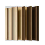 4-Pack Wood Slat Acoustic Wall Panels with MDF & High-Density Polyester, Fluted Cladding for Wall or Ceiling, 45.5" L x 23.5" W x 1" H, White Oak