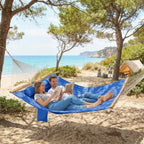Outdoor Hammock 2-Person, with Pillow & Pad, 440 lbs Capacity, Navy Blue