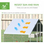 Large Chicken Coop Metal Chicken Run with Waterproof and Anti-UV Cover, Spire Shaped Walk in Fence Cage Hen House for Outdoor and Yard Farm Use, 1" Tube Diameter, 9.8' x 6.6' x 6.6'