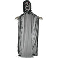 74" Life Size Outdoor Halloween Decorations Skeleton Witch, Animated Prop Animatronic Decor with Sound and Motion Activated, Light Up Eyes and Chest, Howling and Chain Sound