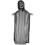 74" Life Size Outdoor Halloween Decorations Skeleton Witch, Animated Prop Animatronic Decor with Sound and Motion Activated, Light Up Eyes and Chest, Howling and Chain Sound