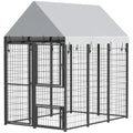 Large Dog Kennel Outdoor with Roof, 3 Doors, Expandable Heavy Duty Dog Kennel Dog Run for All Breed Sizes, 6' x 4' x 6'