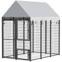 Large Dog Kennel Outdoor with Roof, 3 Doors, Expandable Heavy Duty Dog Kennel Dog Run for All Breed Sizes, 6' x 4' x 6'