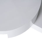 Modern Rotating Coffee Table with 2 Circular Swivel Levels, High Gloss Finish, 23.6" x 23.6" x 13", White