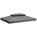 Model 84C-101 or 84C-144 13' x 10' Gazebo Replacement Canopy, Gazebo Top with Double Vented Roof (TOP ONLY), Gray